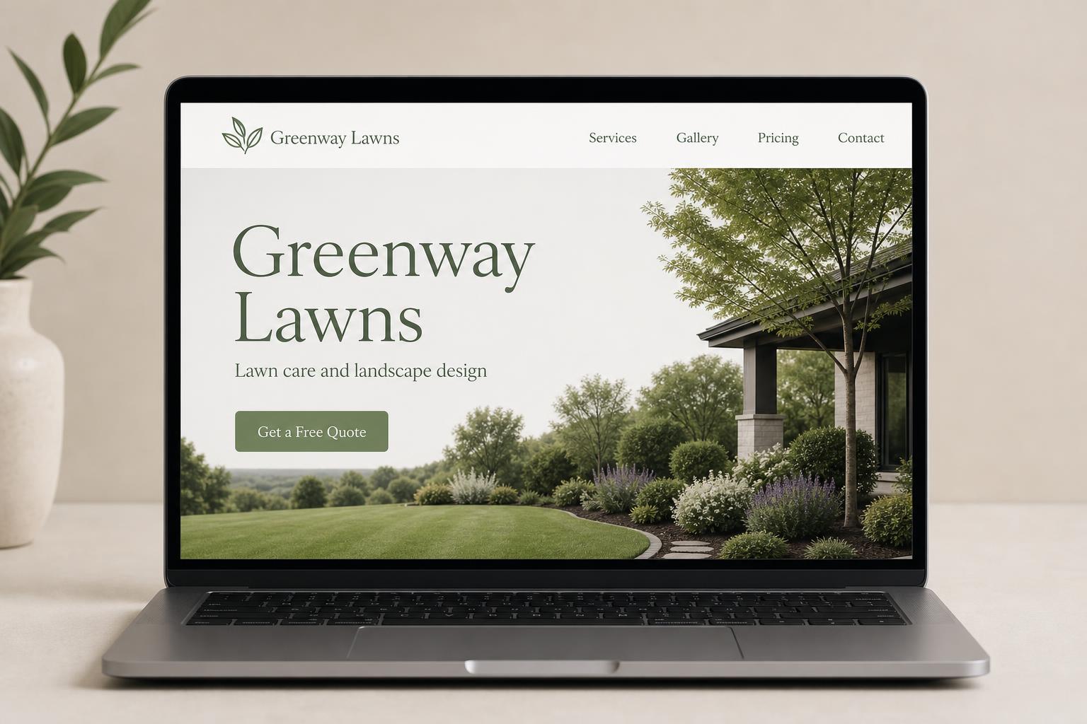 Greenway Lawns website mockup